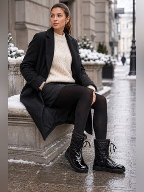 AQUATALIA KALI WINTER PATENT LEATHER BOOTS ITALY